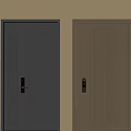 Modern Security Door with Vertical Stripes Design Dark and Light Brown Secure Lock Handle 3d model