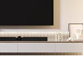 Modern TV Wall Design With Slatted Panel Cabinet And Soundbar 3d model