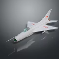 White Fighter Jet Model With Red Markings Cockpit And Reflection On Gray Background 3d model