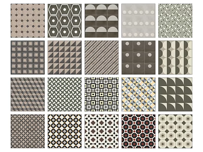 Various Patterned Decorative Tiles For Architectural Component Design 3d model