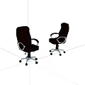 Ergonomic Black Leather Office Chair With Adjustable Armrests And Swivel Rolling Wheels