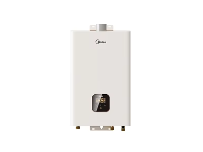 Midea White Gas Water Heater With Digital Display For Home Daily Use 3d model