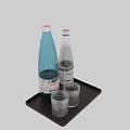 Kelechek Bottled Water With Ice Filled Glasses Cold Refreshing Drink