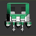 Modern Green And White Yacht With Canopy Design