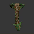 Fantasy Dragon Character With Green Red Spikes Scales And Curved Body Design