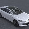 White Volkswagen Sedan With Modern Exterior Design Front Grille Sleek Headlights And Alloy Wheels