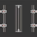Shiny Industrial Metal Equipment Components With Multiple Rods And Connectors