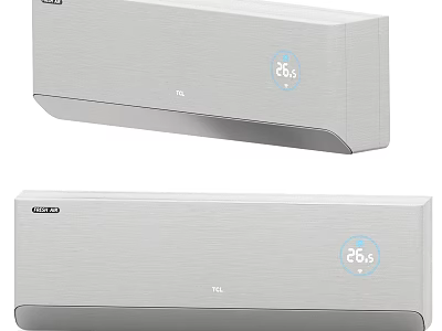 TCL Modern Silver Home Air Conditioners With Digital Temperature 3d model