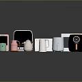 Essential Colorful Modern Kitchen Appliances Showcase Kettle Toaster Microwave And Air Fryer