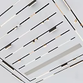 Stylish Interior Ceiling Lighting With Linear Downlights And Spotlights Arrangement 3d model