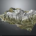 Stunning Natural Mountain Landscape With Snowy Peaks Rocky Terrain And Green Vegetation