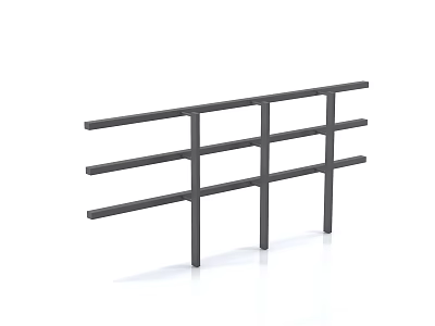 Metal Fence With Horizontal And Vertical Bars For Outdoor Garden Safety 3d model