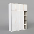 Sleek Modern White Wardrobe Interior Design With Multiple Doors And Open Shelves