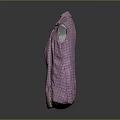 Pink Plaid Sleeveless Vest With Button Front Longline Fashion Design