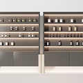 Elegant Modern Display Shelves With Multiple Tiers For Bottles And Bottom Storage Cabinets
