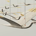 Unique Shaped Pendant Light Featuring Wooden Bird And Leaf Design For Modern Interior Decor