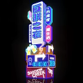 Bailian Night Event Featuring Colorful Neon Archway and Suzhou Nightlife Vibes
