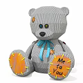 Handmade Stuffed Rabbit and Bear Dolls with Striped Ribbon and Orange Paws Me To You