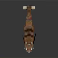 Minecraft Style Pixelated Blocky Dragon Game Character With Brown Orange Colors And Glowing Blue Eyes