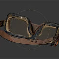 Vintage Protective Goggles With Metal Frame Transparent Lenses And Leather Strap