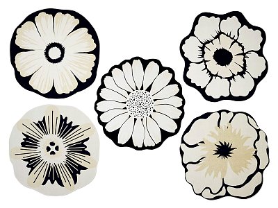 Black and white irregular round carpet model