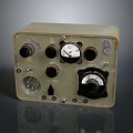 Vintage Weapon Control Panel In Military Green With Knobs Gauges And Worn Details 3d model