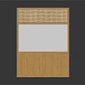 Wooden Storage Cabinet With Woven Lattice Top Glass Door And Lower Drawers