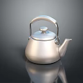 Shiny Silver Teapot With Handle Spout Lid And Smooth Metal Finish 3d model