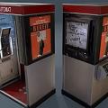 Vintage Passbildautomat Booth With Red Top Silver Exterior Orange BEREIT Sign And Telephone