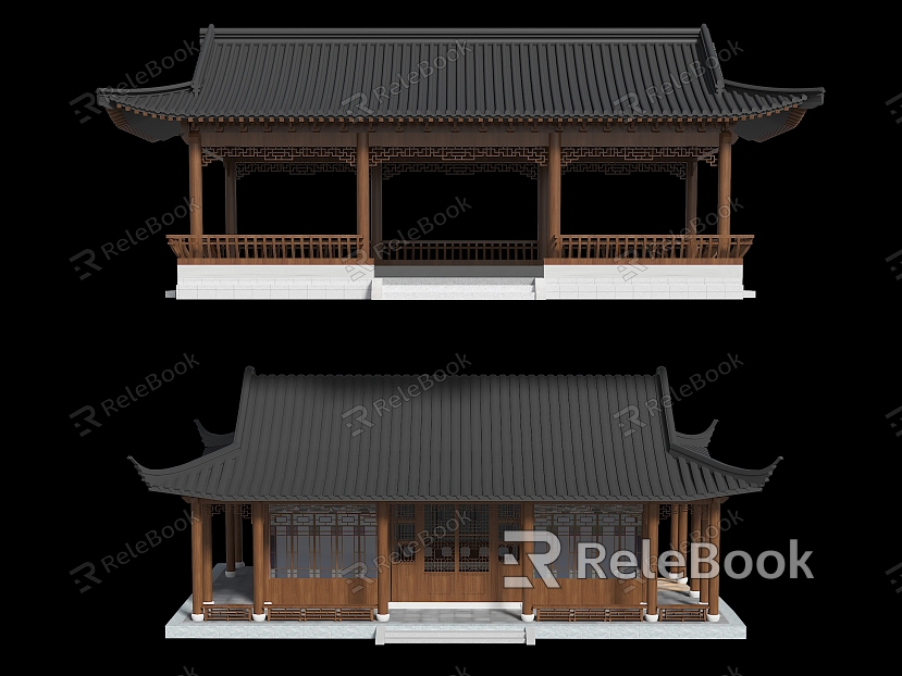 Waterside pavilion pavilion pavilion pavilion pavilion garden landscape architecture teahouse model