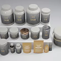 Collection of Ceramic Vessels For Tea Storage With Various Sizes And Labels