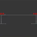 Long Table With Blue Tabletop Design And Red Cups On Metal Legs