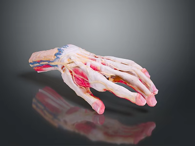 Detailed 3D Human Hand Anatomical Model Showing Muscle Bone And Tissue Structure 3d model