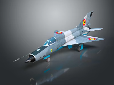 Military Aircraft Model With Camouflage Paint And National Insignia Design 3d model
