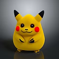 Cute Yellow Pikachu Character With Red Cheeks Black Ears And Small Claws 3d model