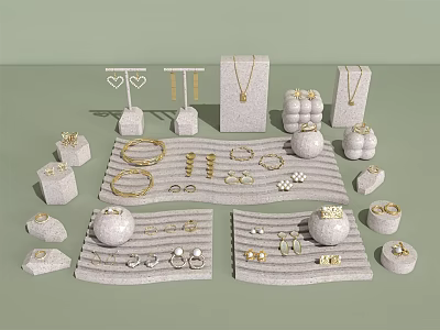 Modern Jewelry Stone Jewelry Display 3d model