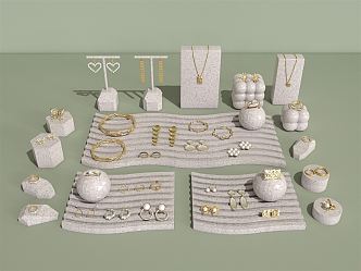 Modern Jewelry Stone Jewelry Display 3d model