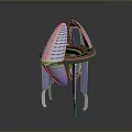 Futuristic Metallic Structure With Streamlined Design Transparent Top And Support Legs