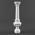 European Roman Column White Column Support Column 3d model