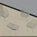 Modern Mesh Design Leisure Chairs With Metal Frame Arranged In Outdoor Patio