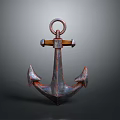 Vintage Rustic Metal Anchor Home Decor With Classic Design And Reddish Brown Finish