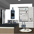Modern Kids Room Interior With Bed Desk Chair Bookshelf And Decorative Mirror Rug