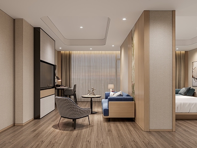 Modern Suite Hotel Rooms 3d model