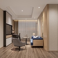 Modern Suite Hotel Rooms 3d model