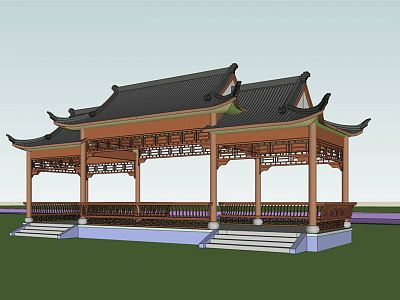 Chinese-style pavilion small pavilion model