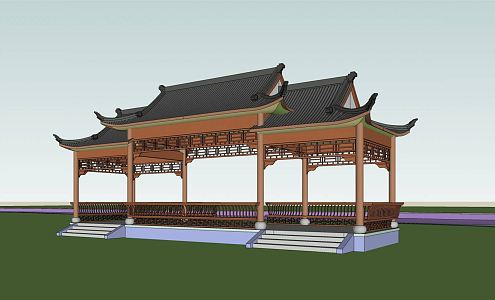 Chinese-style pavilion small pavilion 3d model