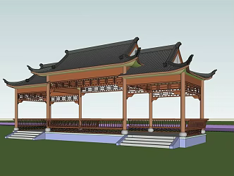Chinese-style pavilion small pavilion 3d model