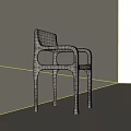 White Modern Single Chair With Armrests And Sleek Minimalist Design