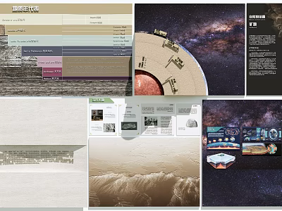 Cultural Wall With Timeline Historical Events Data Charts And Architectural Models 3d model