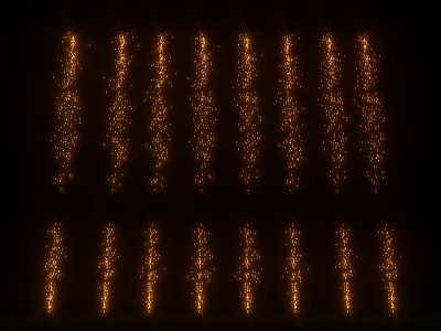 Activation Device Featuring Vertical Golden Sparkle Streams And Particle Effects On Black Background 3d model